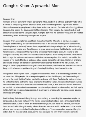 A Powerful Mangenghis Khantemujin, Or More Commonly - Pattern Of Position Paper