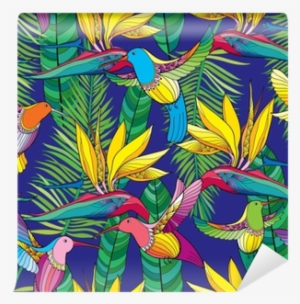 Vector Seamless Pattern With Strelitzia Reginae And - Bird Of Paradise Flower