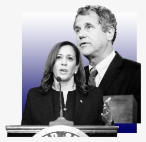 Illustration Of Sherrod Brown And Kamala Harris - White People