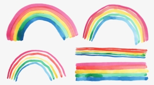 Rainbow Transparent - Transparent Watercolor Art Png