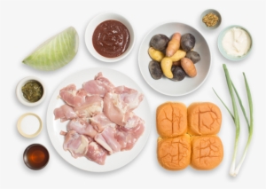 Shredded Bbq Chicken Sandwiches With Creamy Potato - Coleslaw