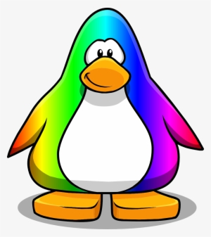 Fanart Rainbow Penguin P-p Player Card New - Club Penguin Rainbow Penguin