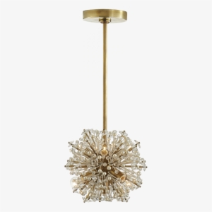 Dickinson Mini Chandelier In Soft Brass With Cle