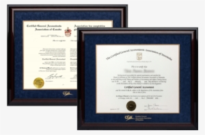 2x Glossy Mahogany Finish Wood Frames/ Cga Mb And Cga - Certified General Accountant