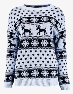 Womens Ladies Christmas Jumper Reindeer & Snowflake