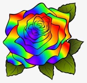 Rosa Flower Rainbow Psychedelic Pink Psych - Flor De Arcoiris Png