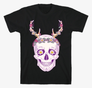 Flower Crown Skull Mens T-shirt - Am Small And Sensitive But Also Fight Me