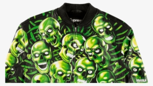 Liquid Blue - Skull Pile Green - Fleece Blanket / Throw