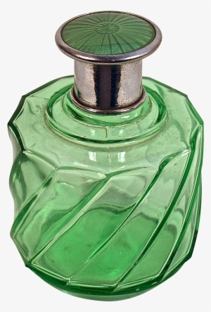 Apple Green Perfume/vanity/cologne Bottle With Matching - Perfume