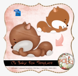 Baby Fox Layered Template By Peek A Boo Designs - Cartoon