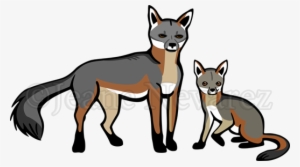 Gray Fox And Cub - Dibujos De Zorro Gris