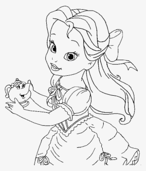Little Belle Coloring For Kids - Baby Princess Belle Coloring Pages