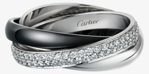 Trinity Ring, Ceramic, Smwhite Gold, Ceramic, Diamonds - Engagement Ring Men Cartier Rings