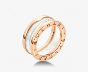 Bvlgari Ring - Bvlgari B.zero1 Two-band 18kt Pink-gold And Ceramic