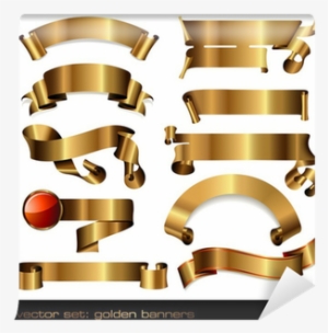 Set Of Luxurious Golden Vector-banners Wall Mural • - Banners
