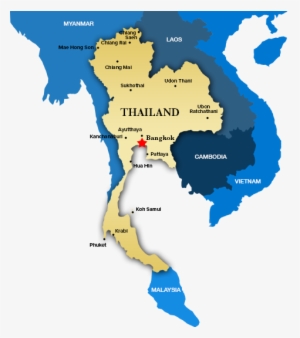 Thailand Map - Map Of Thailand Transparent