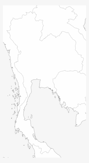 Large Thailand Blank Map With Borders And Coasts Outlines - Map Of Thailand