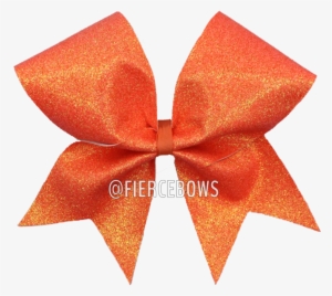 Bright Orange Glitter Cheer Bow Fierce Bows Cheer Bows, - Cheerleading