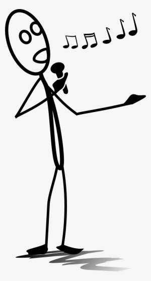Karaoke Singer Cliparts - Singing Stick Figure