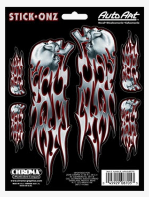Chroma Graphics Skull W/chrome Blades Stick-onz