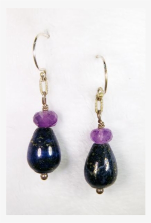 Lapis Lazuli & Amethyst Gemstone Earrings - Lapis Lazuli & Amethyst Gemstone Earrings