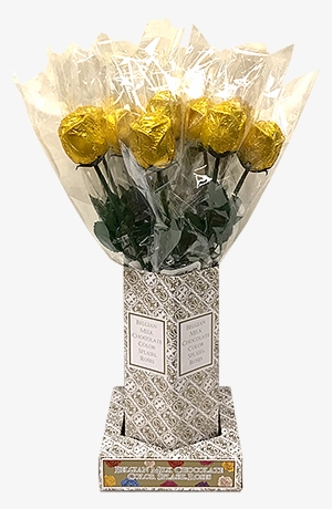 Gold Foiled Belgian Chocolate Color Splash Roses For - Belgian Chocolate