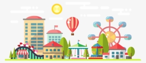 Amusement Park Clipart Sketch - Ferris Wheel