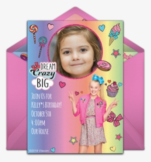 Jojo Siwa Photo Online Invitation - Jojo Siwa Invitations Party