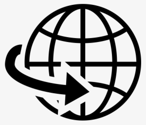 Earth Globe Grid Symbol With An Arrow Comments - Globe With Arrow Icon
