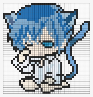 Black Butler Cutie Ciel Phantomhive Kitten Perler Bead - Pixel Art Black Butler