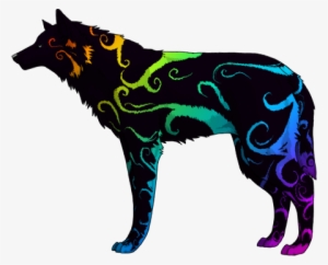 Photo Wolf Rainbowwind 1 1 - Rainbow And Black Wolf