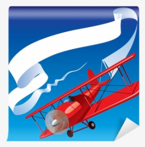 Red Airplane With Banner