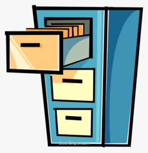 Filing Cabinet Royalty Free Vector Clip Art Illustration - Cartoon Filing Cabinet