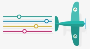 A Banner Showing A Plane Trailing Several Stylized - Cloud Computing