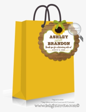 Rustic Sunflower Mason Jar Wedding Favor Tags - 40th Birthday Black Thank You Tag