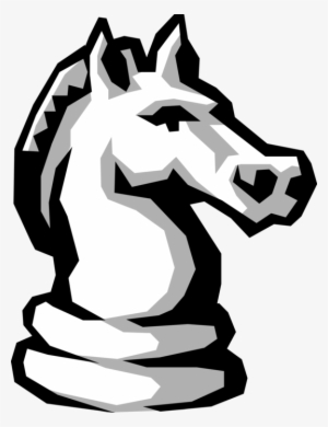 Vector Illustration Of Knight Horse's Head Piece In - Chess Horse Gif
