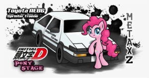 Metaxz, Car, Initial D, Japanese, Pinkie Pie, Safe, - My Little Pony Initial D