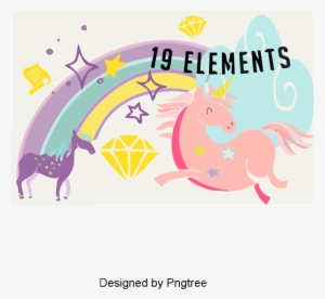 Pink Unicorn Vector Material, Pink Creative, Pink, - Illustration