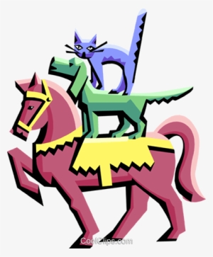 Horse With Cat And Dog Royalty Free Vector Clip Art - Clip Art