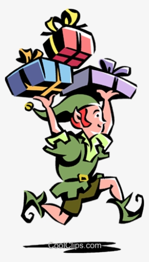 Duende Do Papai Noel Com Presentes De Natal Livre De - Santa's Elves Running