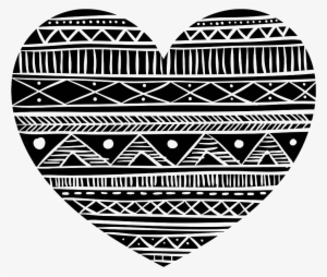 Heart Aztecdesign Aztec Geometric Heartdesign Boho - Art Print: Indigo Tribal Heart 1, 13x13in.