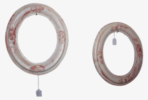 Beautiful Vintage Oval Plaster Frames White And Pink - Circle