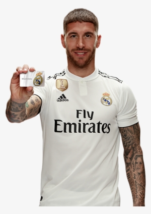 Sergio Ramos Enseñando El Carné De Madridista - 2016-17 Real Madrid Home L/s Shirt (+ Fifa Wc) *bnib*
