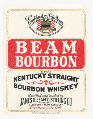 A '30s Era Label From The Jim Beam Whiskey Bottles - Zippo Jim Beam Bourbon Street Chrome Pocket Lighter