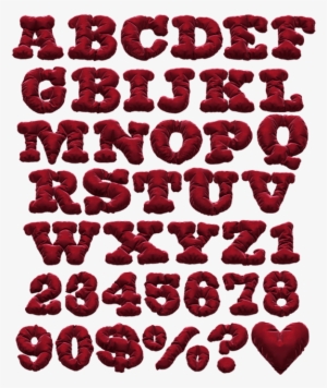 Red Textile Velvet Font - Typeface