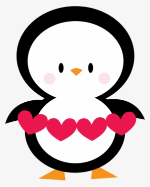 February Clipart Penguin - Penguin Love Png