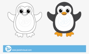 Penguin-clipart - דף צביעה של פינגווין