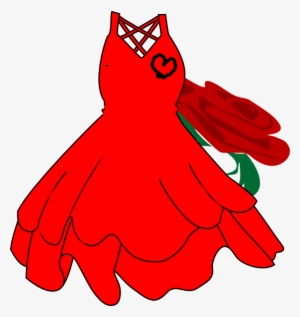 Original Png Clip Art File Red Dress And Roses Svg