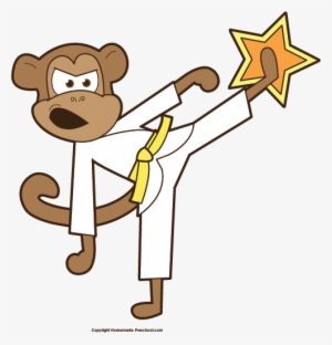 Karate Monkey Clipart Image - Monkey Karate Clipart
