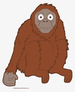 Free Monkey Clipart Graphic Black And White Stock - Cartoon Orangutan Png
